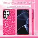 ZIYE Clear Magnetic Case for Samsung Galaxy S25 Ultra Case, Hot Pink Leopard Design [Compatible with MagSafe] Soft TPU Bumper Shockproof Protective for Women Girls Phone Cover