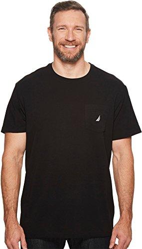 Nautica mens Solid Crew Neck Short Sleeve Pocket T-shirt T Shirt, True Black, X-Large Tall US 3XL