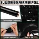 Inkspire Black Wood Bulletin Board Paper Roll,14.8FTx47IN Large Reusable Waterproof Erasable Classroom Wall Background Backdrop Paper,Fade-Resistant Fabric Wrapping School Decors Teacher Supplies