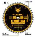 FOXBC 10 Inch Ultimate General Purpose Table Saw Blade, 40-Tooth Wood Cutting, 5/8-Inch Arbor