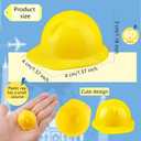 60 Pcs Mini Construction Hat Miniature Hard Hat Tiny Plastic Helmet Bottle Topper for Construction Theme Party Decoration Toy Doll Pet Dress Up Accessories