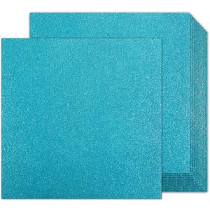 Blue Glitter Cardstock 12x12 Double-Sided 24 Sheets, Goefun Light Blue No-Shed Glitter Paper 280GSM/100lb Heavy Card Stock for Gift Wrapping, Birthday, Anniversary, Holiday, Greeting Cards