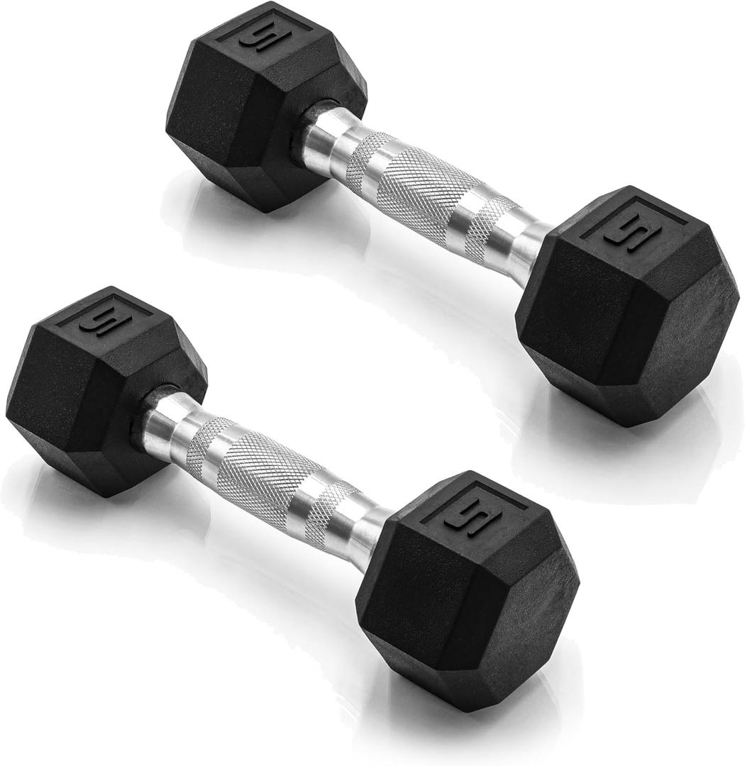 CAP Barbell Coated Dumbbell Weight | Multiple Options Pairs & Sets (5 lb - Pair)