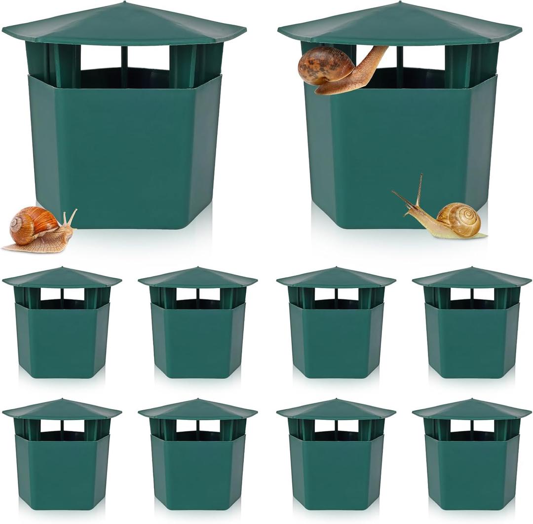 10 Pcs Beer Slug Snail Traps, 4.9" x 4.1" Reusable Plastic Snail Trappers, Slug Catchers and Snail Houses for Garden and Farm Pest Control