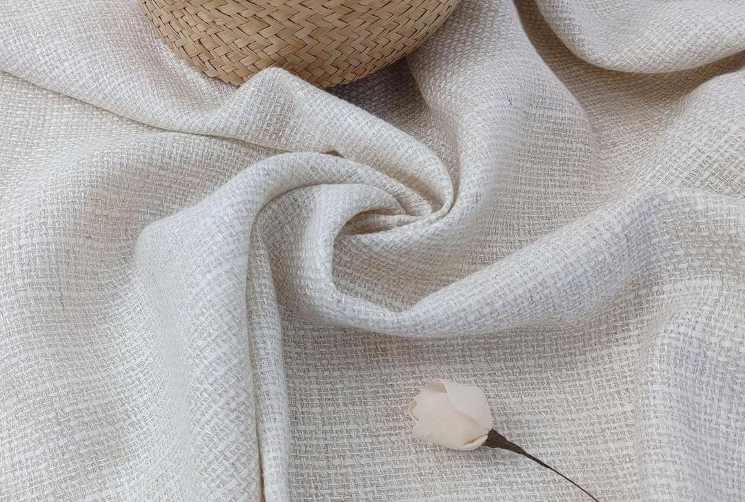Linen Rayon Natural Tweed Fabric 306 Natural