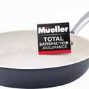 Mueller 12-Inch Fry Pan, Heavy Duty Non-Stick German Stone Coating Cookware, Aluminum Body, Even Heat Distribution, No PFOA or APEO, EverCool Stainless Steel Handle, Grey
