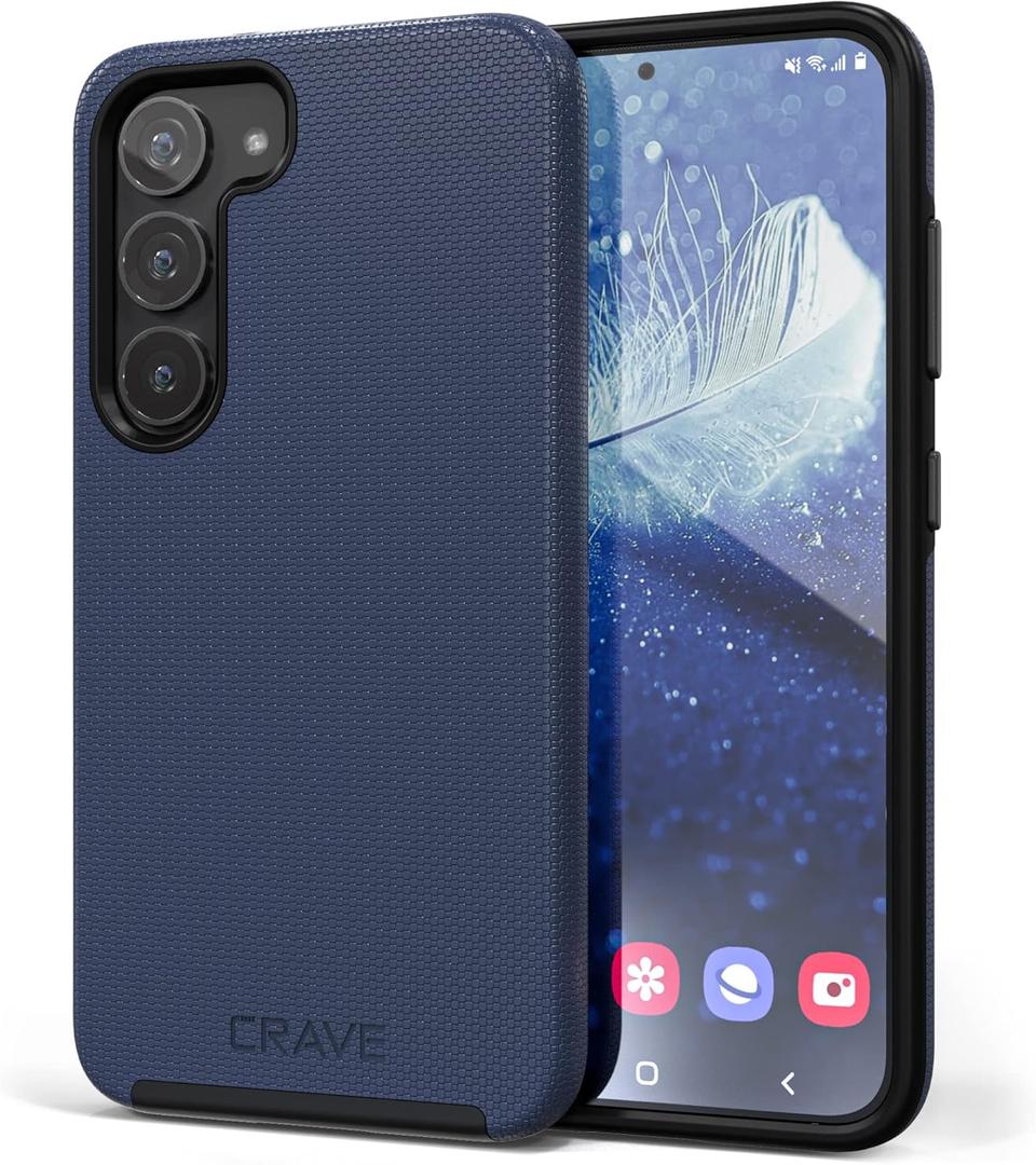 Crave for Samsung Galaxy S23 Case, Shockproof Protection Dual Layer Case for Samsung Galaxy S23 (6.1 inch) - Navy