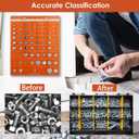 Nut and Bolt Thread Checker, Standard & Metric 42 Hole, Screw Size Tester Assortment Measuring, 19 SAE & 15 Metric & 8 Drill Bit Gauge, Bolt Size Finder Identify Board, Identifier Gauge