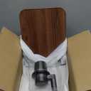 360 Rotating Wood Car Tray & Desk for Laptop - Steering Wheel Cup Holder Table, Car Accessories for Women & Men, Compatible with Tesla Model Y/3/S, Ford F150/Explorer/Maverick & Most Vehicles (Square Floating Table + Gap Storage (Walnut Color))