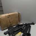 MUZIK 38 Inch Metal Table Legs, Black Painted Desk Legs, Industrial Pipe Counter Bar Height Table Legs, 2 Pack Dining Coffee Table Legs