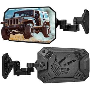 JOYTUTUS Mirrors Doors Off Doors On Compatible with Wrangler TJ JK JKU, All Year Used Side Mirrors for Wrangler 1997-2018, Wider View No Vibrate & Wobble, Black