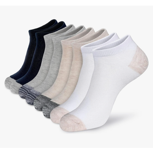 MONFOOT Men's/Women's Thin Cotton Low Cut Ankle Socks, Multipack 8 Pairs, L