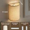 EZVALO Battery Operated Wall Sconce, Rechargeable Wall Sconces Set of Two with Remote, 3 Color & 80 RGB Wireless Wall Lights, Dimmable, Timer, Fabric Linen Shade Wall Decor for Bedroom, Living Room