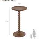 AWASEN Small Side Table, Round Drink Table for Small Spaces, Round Accent End Table Living Room, Nightstand for Bedroom, Corners, Office, Walnut Brown