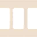 Lutron Claro Light Switch Cover Plate, 3 Gang Wallplate, for Decorator Light Switches, Rocker Light Switch Cover, Outlet Cover, Screwless Switch Plate Cover, Gloss, CW-3-LA, Light Almond (1 Pack)