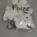 Fnize Orchid Stems Artificial Flowers Real Touch Latex Faux Phalaenopsis Branches 9 Large Blooms 38 Inches 2pcs White
