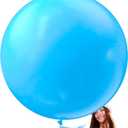 PartyWoo Light Blue Balloons 4pcs 36 Inch Baby Pastel Blue Latex Helium Balloons for Baby Shower Wedding Gender Reveal Graduation Mermaid Birthday Pool Anniversary Beach Party Decorations Blue-Y20
