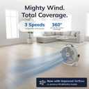 Lasko WINDMACHINE 20" High Velocity Floor Fan with 3 Speeds, 360 Directional Airflow, Portable Air Circulator Fan for Home, Garage & Workshop, Fully Assembled, Gray, 3301
