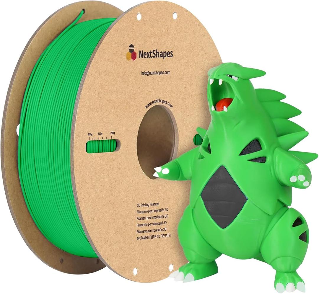 Standard PLA Filament 1.75mm, Dimensional Accuracy +/- 0.02 mm, Neatly Wound PLA, Fast Printing, 1KG Spool (2.2 lbs), Fits for Most FDM 3D Printers (Green, 1000g)