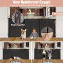 Reinforced 42" Tall x 75" Wide Retractable Baby Gate with Support Rods - Prevents Crawling Under Extra Tall Pet Gate Indoor Mesh Gate Outdoor Long Baby Gate Tall Dog Gates for Doorways, Black