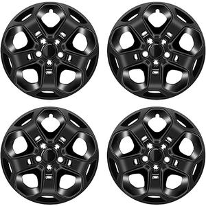 TULALUX Wheel Hubcaps Compatible with Ford Fusion 2010 2011 2012; 17 inch Wheel Covers; Set of 4 Pcs; AE5Z1130D (Glossy Black)