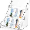DLUGOPIS 3-Tier Acrylic Greeting Card Display Stand: Greeting Card Organizer, Postcard Display Rack, Retail Display Stand for Vendors Counter