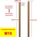 Brushed Brass M10 Threaded Extension Rod 12 Inches for Pendant Light, Chandelier, Island Lighting,Lighting Fixture downrods & Stems,12 Inches 11.4mm OD (0.449) x 300mm L (11.81)