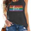 TAOHONG Pride Shirt Women Rainbow Love Tank Top Funny LGBT Equality Tanks Gay Pride Casual Summer Sleeveless Shirt Vest Top, M