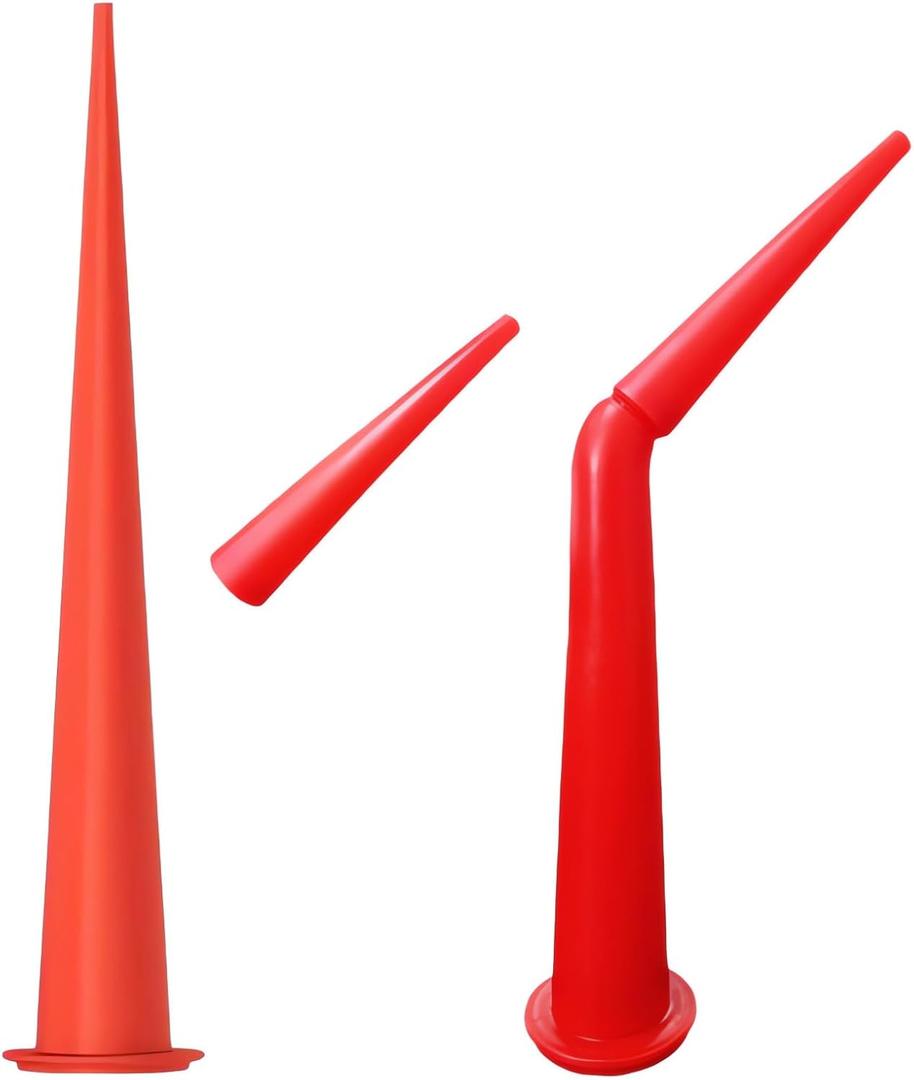 Extra Long Caulk Extension Nozzle for Sausage Caulking Guns | Includes Straight, Curved Tips & Replacement Part - For Kitchen, Bath, Window, Tile Sealing