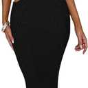 Women Sexy Crochet Maxi Dress Cut Out Halter V Neck Backless Knit Bodycon Long Dress Summer Beach Evening Party Dresses (Small, Black 3)