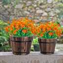 Outdoor Fake Artificial Flowers,8 Bundles UV Resistant Plastic Flowers for Outside,Faux Flower for Outdoors Home Dcor(Orange Red)