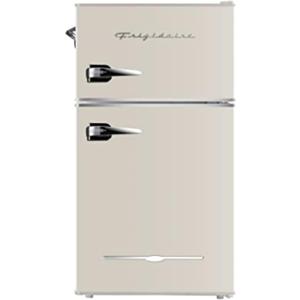 Frigidaire EFR840-Cream EFR840 Retro Mini Fridge with Freezer & Side Bottle Opener-Small 2 Door Refrigerator for Office Bar or College Dorm Room-3.1 Cu Ft (Cream)
