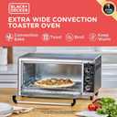 BLACK+DECKER TO3250XSBD 8-Slice Extra Wide Convection Countertop Toaster Oven, Includes Bake Pan, Broil Rack & Toasting Rack, Stainless Steel/Black, Large