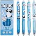 MOZXIRZ 4 Pcs Erasable Retractable Pens Erasable Gel Ink Pens 0.5mm Fine Point Black Ink Writing Pen Office School Supplies Cute Purple Pen for Women Girls Boys (Black Ink-Purple) : Office Products