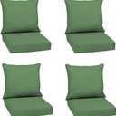 Arden Outdoor Deep Seat Cushion Set (4-Pack), 24 in x 24 in, Weather-Proof, Rain-Proof, Fade Resistant Patio Cushion for Chair, Sofa, and Couch Bright Moss Green Leala
