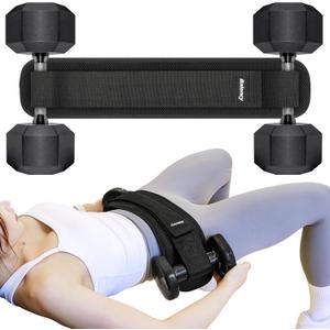 Hip Thrust Belt, Balency Hip Thrust Belt for Dumbbells Heavy, Booty Belt for Hip Thrust, Slip-Resistant Padding Hip Thrust Belt for Gym or Home Workouts, Hip Thrust Band for Dumbbell Kettlebell Plate (Black)