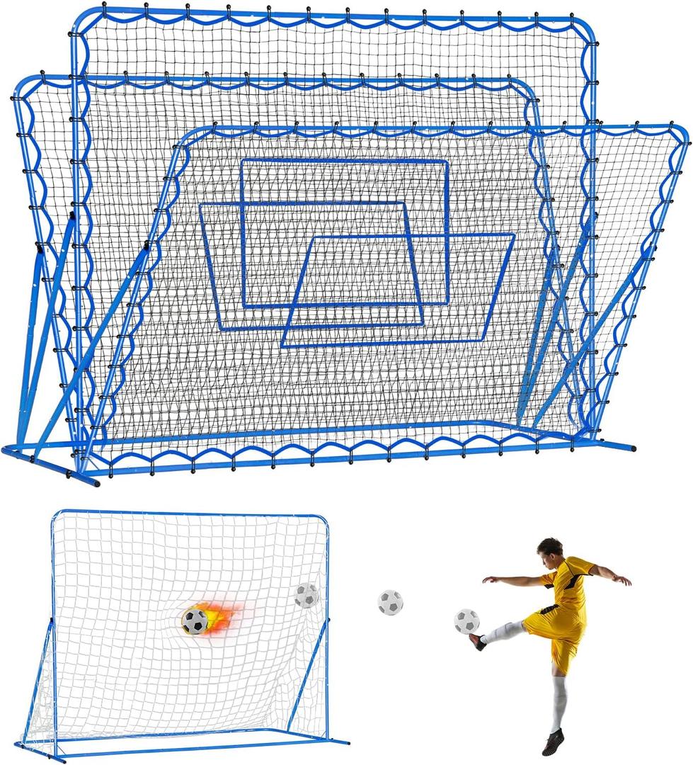 Soccer Rebounder Net, Quick-Switch Angle Soccer Training for Control, Passing Practice, Easy Setup Soccer Goal Rebounder Gifts Aids & Equipment for Kids,Teens & Adults (8FTx6FT)