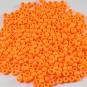 Gxueshan 1000 Pcs Acrylic Single Color Pony Beads 6x9mm Pony Beads Bulk for Bracelets Making Plastic Beads Hair Beads for Braids