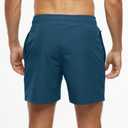 SILKWORLD Men's Swim Trunks Quick Dry Beach Shorts with Pockets (Mq18_zip_nordic Blue)