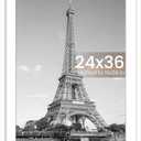 upsimples 24x36 Poster Frame, Display Pictures 20x30 with Mat or 24x36 Without Mat, Wall Hanging Picture Frame, White, 1 Pack