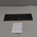 MEETION Foldable Keyboard with Touchpad, Bluetooth Wireless Portable Keyboard, Rechargeable Ultra Slim Pocket Folding Keyboards, Full Size Keys, Travel for iOS Android Windows Laptop PC Tablet (Black)