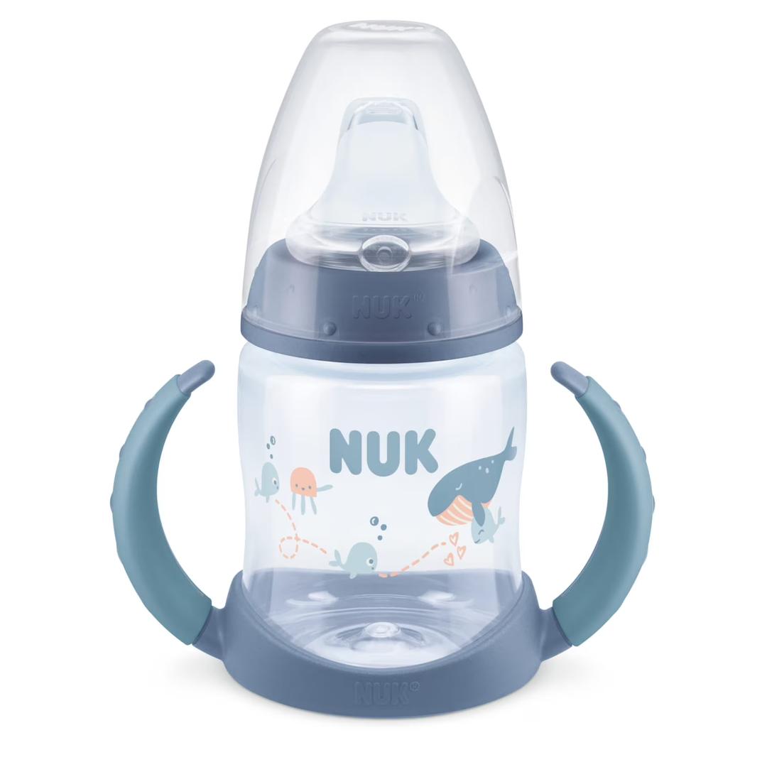 NUK First Choice Learner Cup 2.0, 5 oz. Sippy Cup with Handles, Spill Proof, Leak Proof Soft Straw Cup, 2-pack