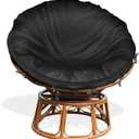 Papasan Cushion Cover Waterproof Only,(for 47in-55in Outdoor Indoor Papasan Chair Cushion Covers) Black, Zipper Design for Easy Closure and Removal, Silky Smooth Fabric