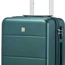 Hanke 20 Inch Carry On Luggage 22x14x9 Airline Approved PC Hard Shell Suitcases with Wheels TSA Luggage for Women Men Lightweight Travel Luggage(Blackish Green)