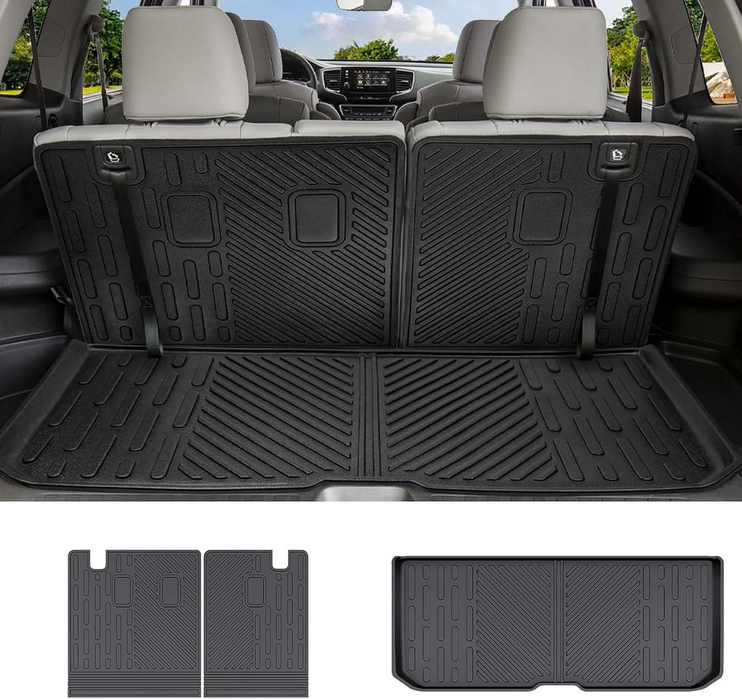HUYINPJ Cargo Mat Compatible with 2016-2025 Honda Pilot Cargo Liner Backrest Liner Seatback Protector for 2024 Honda Pilot Accessories(16-25 Pilot)