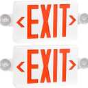 OSTEK 2 Pack Red LED Exit Sign with Emergency Lights, Two Adjustable Head Emergency Exit Lights with Battery Backup, Dual LED Lamp ABS Fire Resistance UL-Listed 120-277V