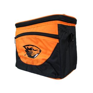 Orange and Black Lunch Cooler With Beaver And Seven Glasses