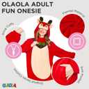 OLAOLA Adult Onesie, Unisex Animal Cosplay Costume, Flannel Pajamas One Piece Halloween Sleepwear (S)
