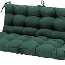 QILLOWAY Outdoor Swing Cushion Waterproof Replacement Cushion for 3 Seater Porch Patio Bench, 51 Inch Polyester Outdoor Cushion with Backrest & Ties, Mallard, Forest Green