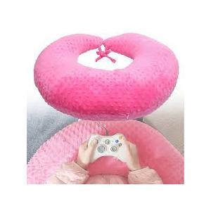 Professional Gaming Pillow for Lap; Arm Rest Pillow Gaming Lap Pillow with Crochet Support - Eliminate Pain (Pink)